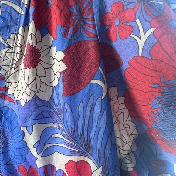 Tuckernuck Blue, Red and Tan Floral Tiered Dress - Picture 3 of 5